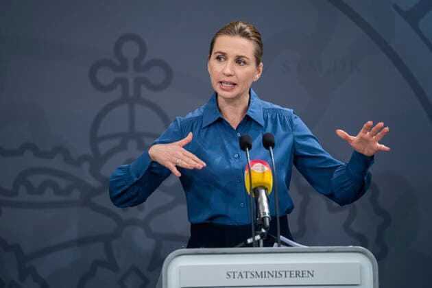 Prime Minister Mette Frederiksen and Minister of Health Magnus Heunicke S hold the children press conference, where they answer questions from the children about coronavirus and COVID 19 Friday, March 20, 2020, Denmark,  Copyright: MartinxSylvestx COP103 spdk20200320-130238-L