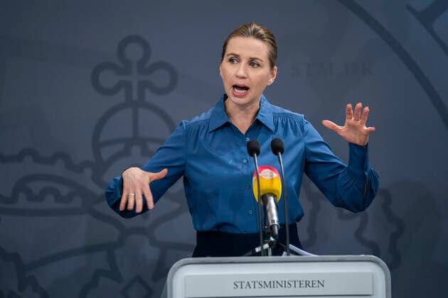 Prime Minister Mette Frederiksen and Minister of Health Magnus Heunicke S hold the children press conference, where they answer questions from the children about coronavirus and COVID 19 Friday, March 20, 2020, Denmark,  Copyright: MartinxSylvestx COP103 spdk20200320-134604-L