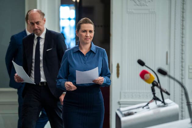 Prime Minister Mette Frederiksen and Minister of Health Magnus Heunicke S hold the children press conference, where they answer questions from the children about coronavirus and COVID 19 Friday, March 20, 2020, Denmark,  Copyright: MartinxSylvestx COP103 spdk20200320-134623-L