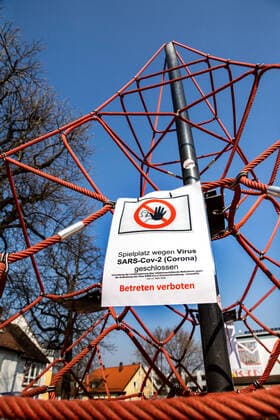 Playground closed due to virus SARS Cov 2 Corona closed Playground in the city centre of Nürtingen No entering the playground Playground closed due to virus SARS Cov 2 Corona closed Playground in the city centre of Nürtingen No entering the playground