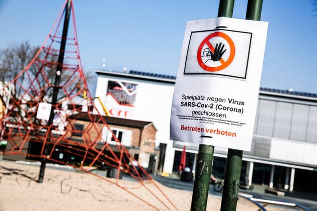 Playground closed due to virus SARS Cov 2 Corona closed Playground in the city centre of Nürtingen No entering the playground Playground closed due to virus SARS Cov 2 Corona closed Playground in the city centre of Nürtingen No entering the playground