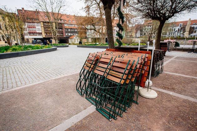 Erfurt , 20 03 2020 , Coronavirus in Erfurt , Erfurt closes sales points and restaurants to contain the coronavirus Image Erfurt closes sales points and restaurants to contain the coronavirus