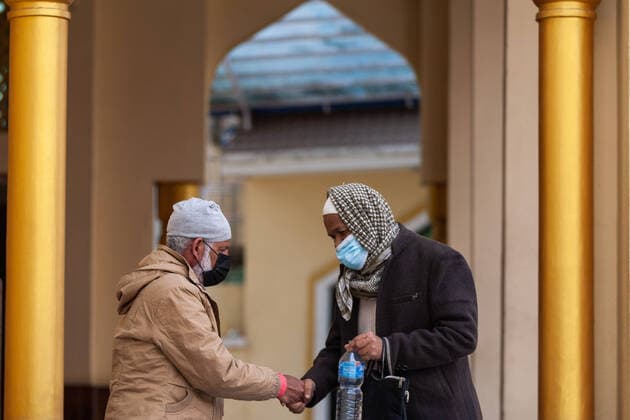 March 20, 2020, Kathmandu, Nepal: Muslim attend Friday prayers (Jummah) while wearing protective masks as a preventive measure against the spread of Coronavirus at Jame mosque in Kathmandu. Kathmandu Nepal - ZUMAs197 20200320_zaa_s197_020 Copyright: xPrabinxRanabhatx