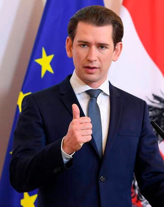 Vienna 20 03 2020, Federal Chancellery, Vienna, AUT, Acute developments on corona disease in Austria, press conference, Current measures, in picture Federal Chancellor Sebastian Kurz OeVP Federal Chancellor Sebastian Kurz OeVP during a press conference on the subject Current measures, of Austrian Goverment about the Coronavirus Pandemic at the Federal Chancellery in Vienna, Austria on 2020 03 20  EP_pool