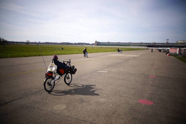 18 03 2020,Berlin,Germany,GER, the Tempelhofer Feld recumbent bike