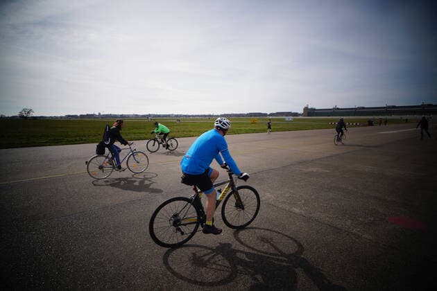 18 03 2020,Berlin,Germany,GER, the Tempelhofer Feld Cyclists