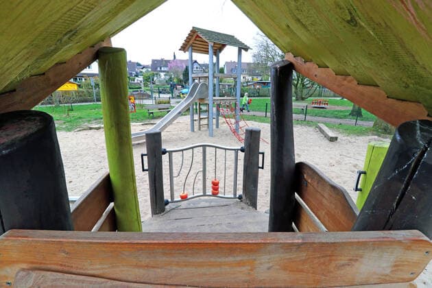 Fear of the corona virus A childrens playground has been closed due to the corona crisis and may no longer be used Essen North Rhine-Westphalia Germany