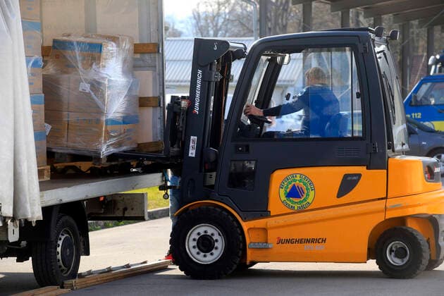 UEFA President Alexander Ceferin donated protective masks to Slovenia 20.03.2020., - Ljubljana, Slovenia - Shipment of 300,000 protective masks from China has arrived in Ljubljana. This shipment was donated to Slovenia by UEFA President Alexander Ceferin thanks to a friendship with Alibaba s founder Jack Ma. BorutxZivulovic FAxBobo PIXSELL