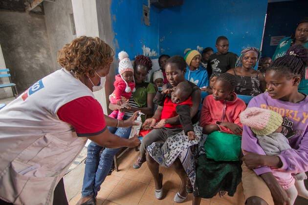 March 20, 2020, Nairobi, Kenya, Africa: A local health officer, Dr Ruth Ndungo performs a public health talk to patients at Shofco Clinic regarding safety measures to take and observe to avoid the wide spread of Corona Nairobi Africa - ZUMAd156 20200320_zip_d156_004 Copyright: xDonwilsonxOdhiambox