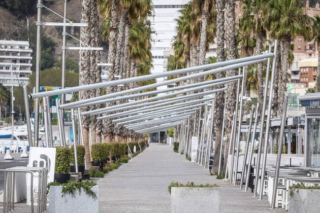 March 20, 2020: March 20, 2020 (Malaga) Streets, squares, monuments, port, deserted roads throughout the city of Malaga with the Coronavirus State alarm. - ZUMAc161 20200320_zap_c161_060 Copyright: xLorenzoxCarnerox