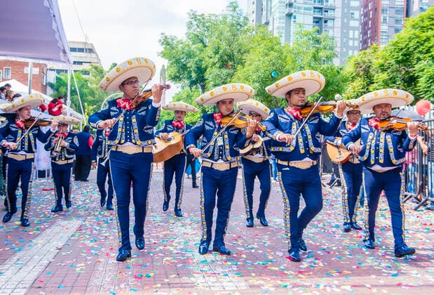 Participants in a parde during the 23rd International Mariachi & Charros festival in Guadalajara Mexico Guadalajara Mexico Copyright: xKobbyxDaganx KOB-Mexico462