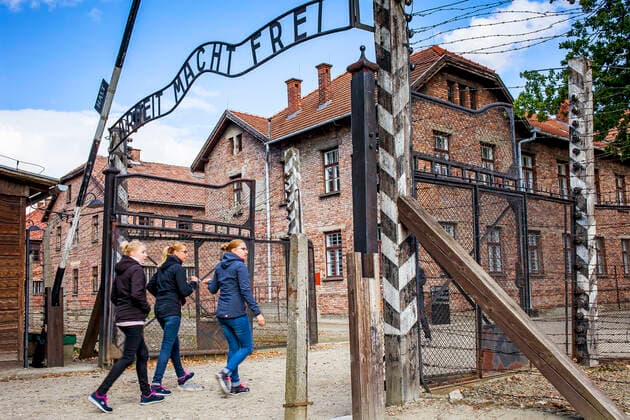 Main entrance, in concentration camp. Auschwitz. Poland. Krakow Auschwitz Krakow Poland Copyright: xLucasxVallecillosx LVM-Po.Cr.Au.7187