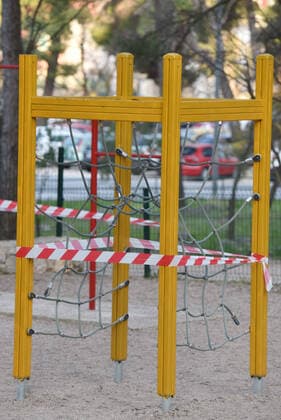 Closed playgrounds in Croatia 21.03.2020., Sibenik, Croatia - All playgrounds and outdoor sports are closed due to the coronavirus pandemic. HrvojexJelavic PIXSELL