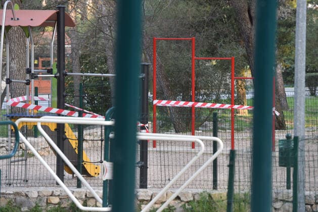 Closed playgrounds in Croatia 21.03.2020., Sibenik, Croatia - All playgrounds and outdoor sports are closed due to the coronavirus pandemic. HrvojexJelavic PIXSELL