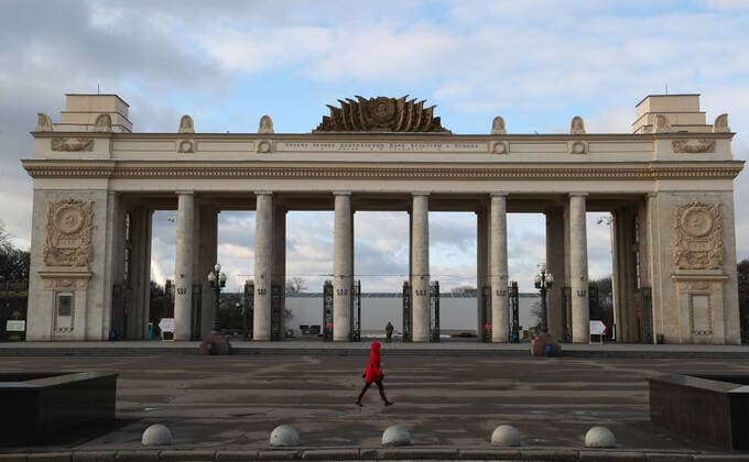 MOSCOW, RUSSIA - MARCH 21, 2020: A view of the main entrance to Gorky Park. Alexander Shcherbak TASS  TS0D2F28