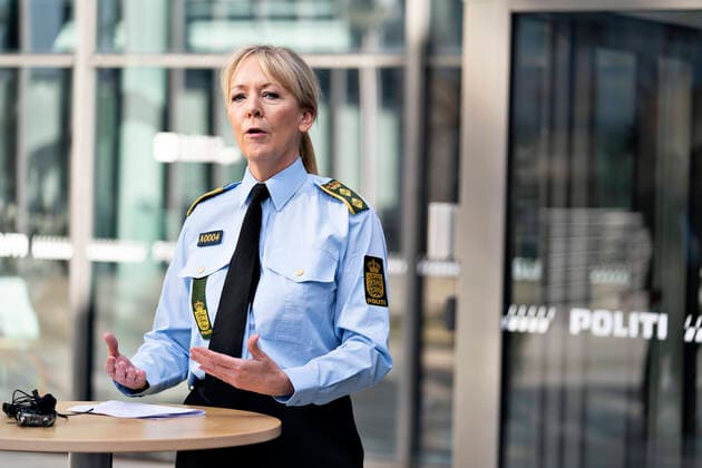 Police Director of the North Jutland Police Anne Marie Roum Svendsen informs about the corona situation and measures in connection with the enforcement of the assembly ban at a press conference at the police yard in Aalborg, Saturday March 21, 2020 Due to COVID 19, the population has been asked to stay indoors as far as possible. Aalborg Jutland Denmark,  Copyright: HenningxBagger HenningxBaggerx COP105 spdk20200321-104444-L