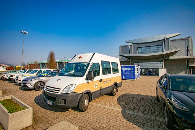 Bergamo Coronavirus - setting up of the hospital in Campo dell ANA (national alpine association) in the Fair area; (Foto & xa9;Sergio Agazzi Fotogramma, Bergamo - 2020-03-21) p.s. la foto e utilizzabile nel rispetto del contesto in cui e stata scattata, e senza intento diffamatorio del decoro delle persone rappresentate  Copyright: xFotox& xa9;SergioxAgazzix xFOTOGRAMMAx