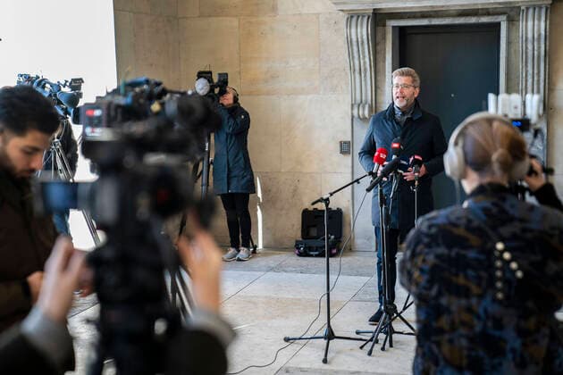 Mayor Frank Jensen and Police Director Anne Toennes inform about the corona situation and new measures in connection with enforcement of the assembly ban at the Politigaarden in Copenhagen, Saturday 21 March 2020,,  Copyright: MartinxSylvestx spdk20200321-121305-L