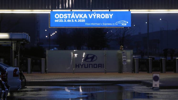 Hyundai car maker halt production for two weeks in Hyundai s Nosovice plant, Czech Republic, in relation to coronavirus outbreak, on March 21, 2020. (CTKxPhoto PetrxSznapka) CTKPhotoP202003210082001 SZN 03