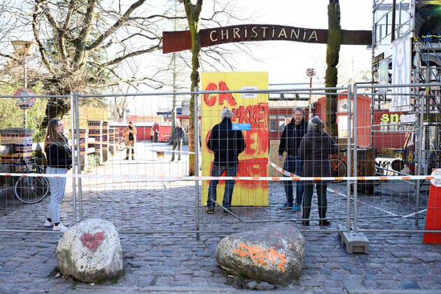 Christiania closes, Saturday March 21, 2020 Too many guests in recent days have allowed the refuge Christiania to close visitors from Saturday at 12 oclock for the danger of infection with coronavirus, Copenhagen Denmark,  Copyright: PhilipxDavali PhilipxDavalix spdk20200321-132951-L