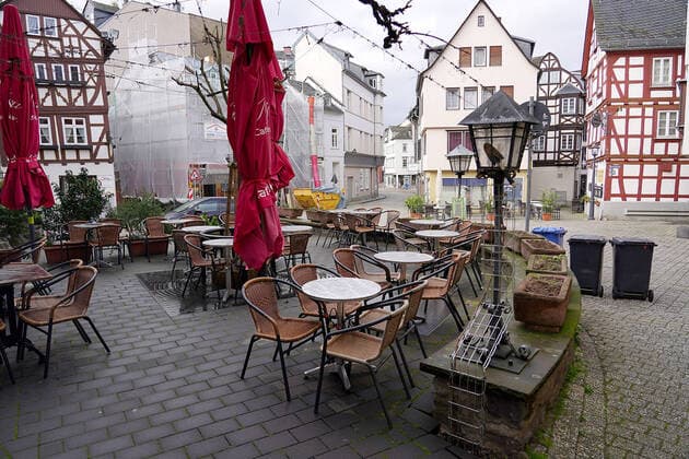 Limburg City wg Cornoa empty 21 03 2020, , Limburg, , in the picture 12 noon, the old town, one of the most visited tourist places in Limburg, nobody to see nordphotoxHasan Bratic nph00250