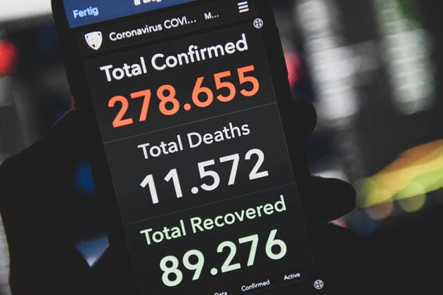 Dark number of coronavirus cases, interactive map Covid 19 Statistics from the Center for Systems Science and Engineering at Johns Hopkins University in Baltimore Stuttgart Baden Württemberg Germany Stuttgart Copyright: xonw-images.de MariusxBullingx