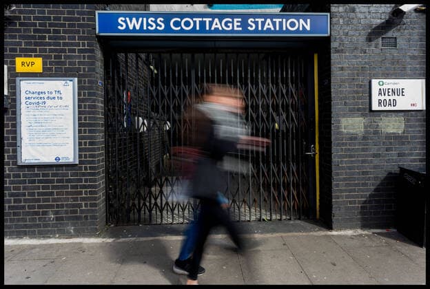 News Bilder des Tages . 21 03 2020. London, United Kingdom. Ongoing Coronavirus Crisis. Swiss Cottage station on the Jubilee Line, one of those closed due to the Coronavirus crisis.  xMartynxWheatleyx xi-Imagesx IIM-20941-0001