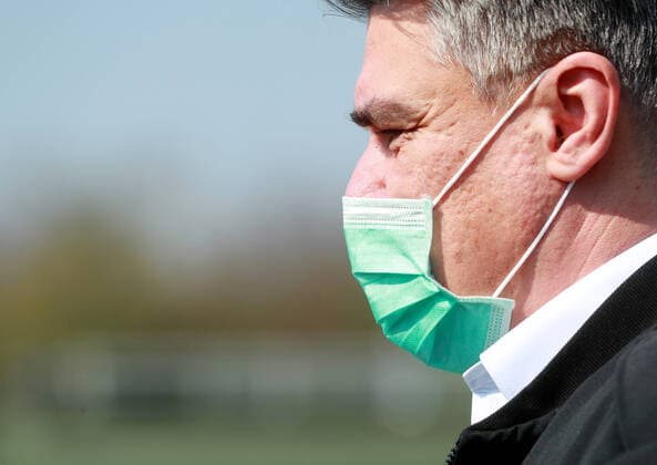 PXL_Zoran Milanovic 21.03.2020., Zagreb, Croatia - Croatian President Zoran Milanovic visited a self-sustaining expeditionary camp hospital set up by the military in the parking lot of the Dubrava Clinical Hospital to combat the coronavirus pandemic. SanjinxStrukic PIXSELL