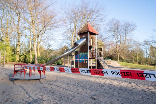 Playground in Hamburg City Park closed due to coronavirus COVID 19 Playground in Hamburg City Park closed due to coronavirus COVID 19 Playground in Hamburg City Park closed due to coronavirus COVID 19 Playground in Hamburg City Park closed due to coronavirus COVID 19