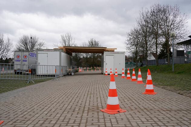 Corona Virus Pandemic, bfischu, HMB Media Schumacher, 21 03 20, Forchheim, Germany Swab site Forchheim, Public Health Department Copyright: HMBxMedia Schumacher