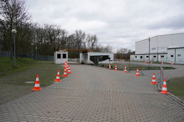 Corona Virus Pandemic, bfischu, HMB Media Schumacher, 21 03 20, Forchheim, Germany Swab site Forchheim, Public Health Department Copyright: HMBxMedia Schumacher