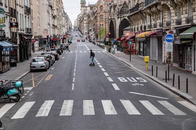 Atmosphere in the streets of Paris during the head of state ordered people to stay home to stop the spread of Covid-19, in the center of Paris, at the touristic dicstrict Saint Michel, on March 21, 2020.  Copyright: xChristophexMorinx