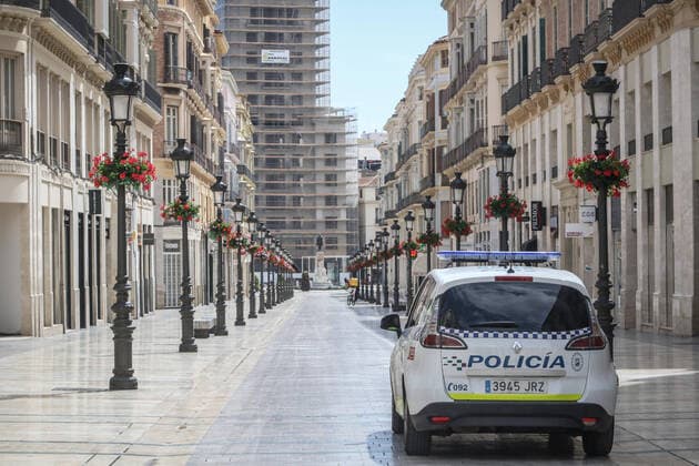 March 21, 2020: 21 March 2020 (Malaga) The Police continues to maintain the State Order of Alarm in the city of Malaga - ZUMAc161 20200321_zap_c161_053 Copyright: xLorenzoxCarnerox