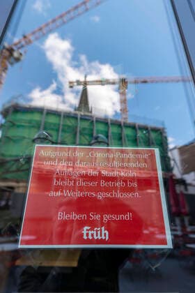 Effects of the Coronavirus Pandemic in Germany, Cologne Closed Restaurant, Brauhaus Früh, Corona Pandemic