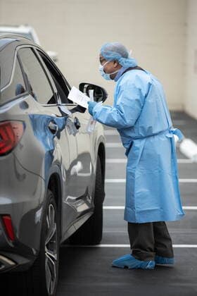 March 21, 2020, San Mateo, California, USA: Dr. JOSE GILBERTO MONTOYA, a viral immunologist and expert in various diseases and how they spread, taking samples for coronavirus testing. San Mateo USA - ZUMA 20200321_mda_h167_010 Copyright: xChrisxHardyx
