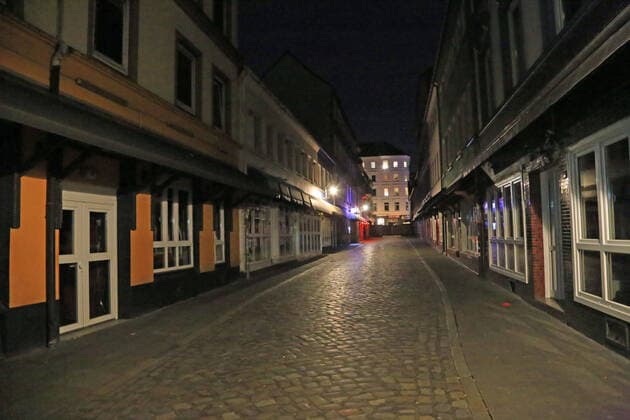 Hamburg the 21 02 2020 Nothing going on, Friday on the Reeperbahn at half past midnight The neighbourhood was empty in the night fr