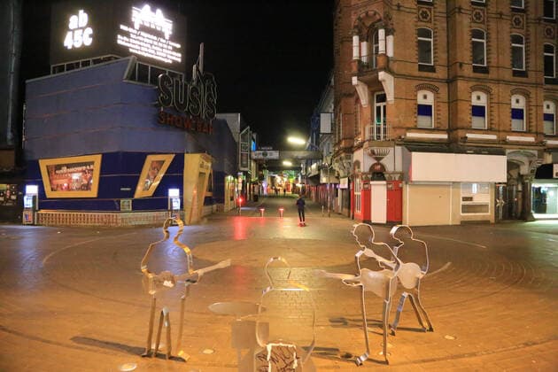 Hamburg the 21 02 2020 Nothing going on, Friday on the Reeperbahn at half past midnight The neighborhood was