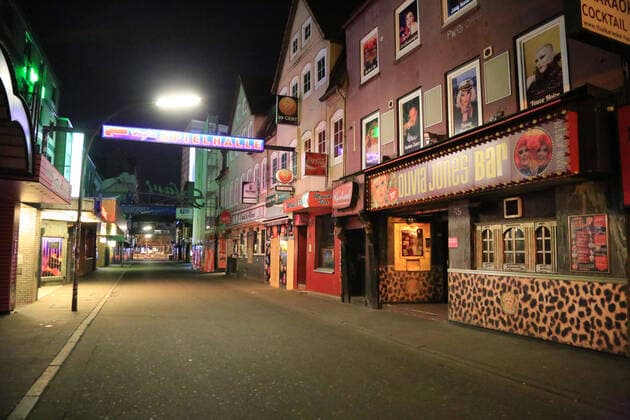 Hamburg the 21 02 2020 Nothing going on, Friday on the Reeperbahn at half past midnight The neighborhood was