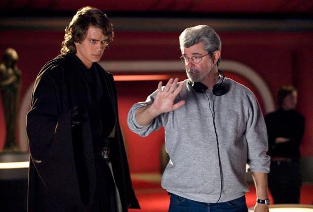 STAR WARS: EPISODE III-REVENGE OF THE SITH, from left: Hayden Christensen, director George Lucas, on set, 2005. Ph: Merrick Morton TM and copyright Twentieth Century-Fox Film Corporation. All rights reserved Courtesy Everett Collection 20thCentFox Courtesy Everett Collection !ACHTUNG AUFNAHMEDATUM GESCHÃ„TZT! PUBLICATIONXNOTxINxCANxCHNxFRAxITAxJPNxNORxPOLxRUSxESPxUKxUSA Copyright: x20thCentFox CourtesyxEverettxCollectionx MCDSTWA FE067