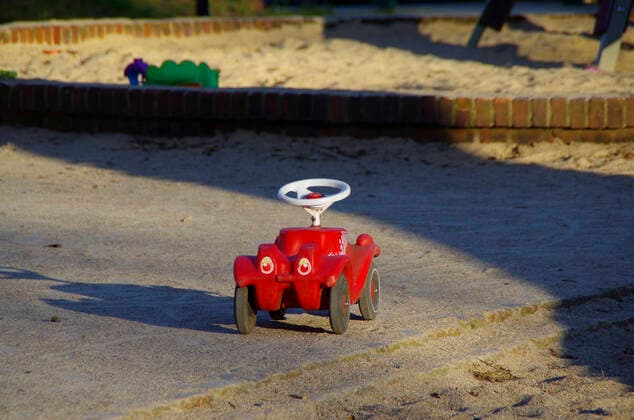 Left toys on a playground in Hamburg that was closed due to the Corona crisis