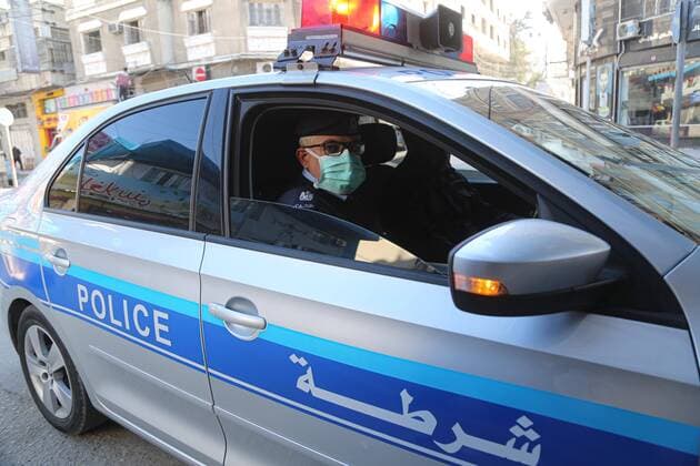 March 22, 2020, Gaza City, The Gaza Strip, Palestine: Police cars with loudspeakers at Gaza city streets urges citizens to take safety measures to preventive the spread of coronavirus. Gaza City Palestine - ZUMAq100 20200322_zaa_q100_003 Copyright: xDawoudxAboxAlxKasx