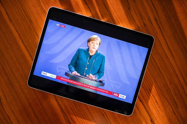 Corona Crisis The Corona Crisis Statement by Chancellor Angela Merkel on curfew Symbolic picture, symbolic photo of the school on 22 March 2020 in Dessau, Saxony Anhalt, Germany