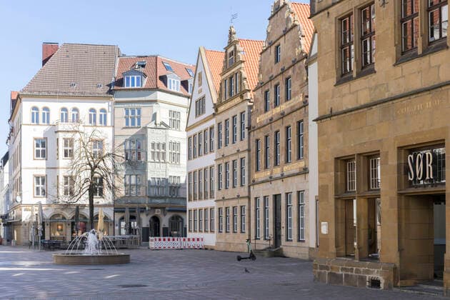 Alter Markt Historischer Paltz Alter Markt in der Altstadt von Bielefeld mit Renaissance-Giebelhäusern historic square Old Market in the Old Town of Bielefeld with Renaissance Gable Facades, 22.3.2020