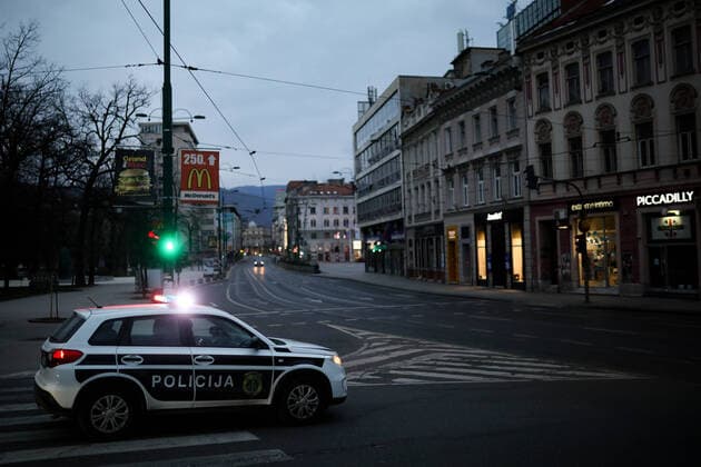 Coronavirus - Curfew in Bosnia and Herzegovina 22.03.2020., Sarajevo, Bosnia and HerHerzegovina - The Bosnian government has declared a mandatory night curfew from 18:00 to 05:00, with residents of age 65 and above permanently banned from leaving their homes. ArminxDurgut PIXSELL