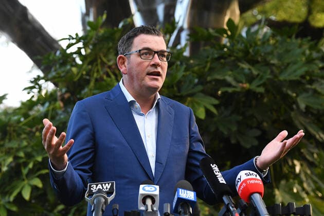 DANIEL ANDREWS PRESSER, Victorian Premier Daniel Andrews addresses the media at the State Parliament of Victoria, Melbourne, Monday, March 23, 2020. Andrews has announced a 500 officer taskforce to enforce coronavirus rules and is bringing forward school holiday s beginning tomorrow. ( NO ARCHIVING, EDITORIAL USE ONLY, NO USE IN BOOKS WITHOUT CONSENT MELBOURNE VIC AUSTRALIA  Copyright: xJAMESxROSSx 20200323001458833821