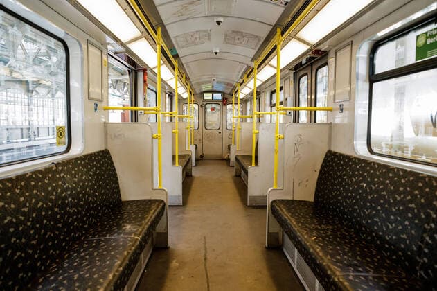 (200323) -- BERLIN, March 23, 2020 (Xinhua) -- Photo taken on March 22, 2020 shows an empty compartment of a subway train in Berlin, capital of Germany. Germany bans public outside stay of more than two people, according to the country s latest measures announced on Sunday to curb the spread of the novel coronavirus. (Photo by Binh Truong Xinhua) GERMANY-BERLIN-COVID-19-RESTRICTION 