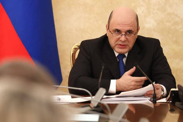 MOSCOW, RUSSIA - MARCH 23, 2020: Russia s Prime Minister Mikhail Mishustin during a meeting with his deputies at the House of the Russian Government. Dmitry Astakhov POOL TASS  TS0D3127