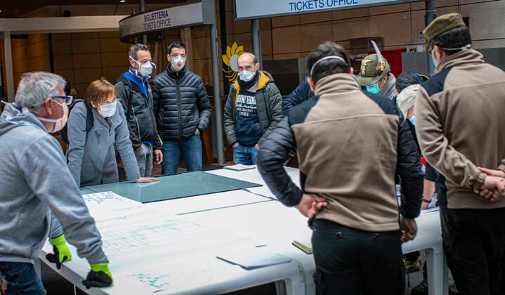 Bergamo Coronavirus - the operating room and the set-up works of the hospital of Campo dell ANA (national alpine association) in the Fair area; Editorial Usage Only  Copyright: xFotox& xa9;SergioxAgazzix xIPAx