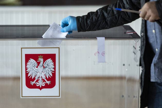 Complementary local elections are held in some places in Poland despite the coronavirus outbreak Despite the coronavirus outbreak in some places in Poland complementary local elections are held on March 22, 2020. Picture taken on March 22, 2020 in Jaroslaw, Poland. EN_01421298_0017 
