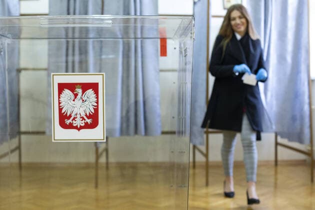 Complementary local elections are held in some places in Poland despite the coronavirus outbreak Despite the coronavirus outbreak in some places in Poland complementary local elections are held on March 22, 2020. Picture taken on March 22, 2020 in Jaroslaw, Poland. EN_01421298_0029 